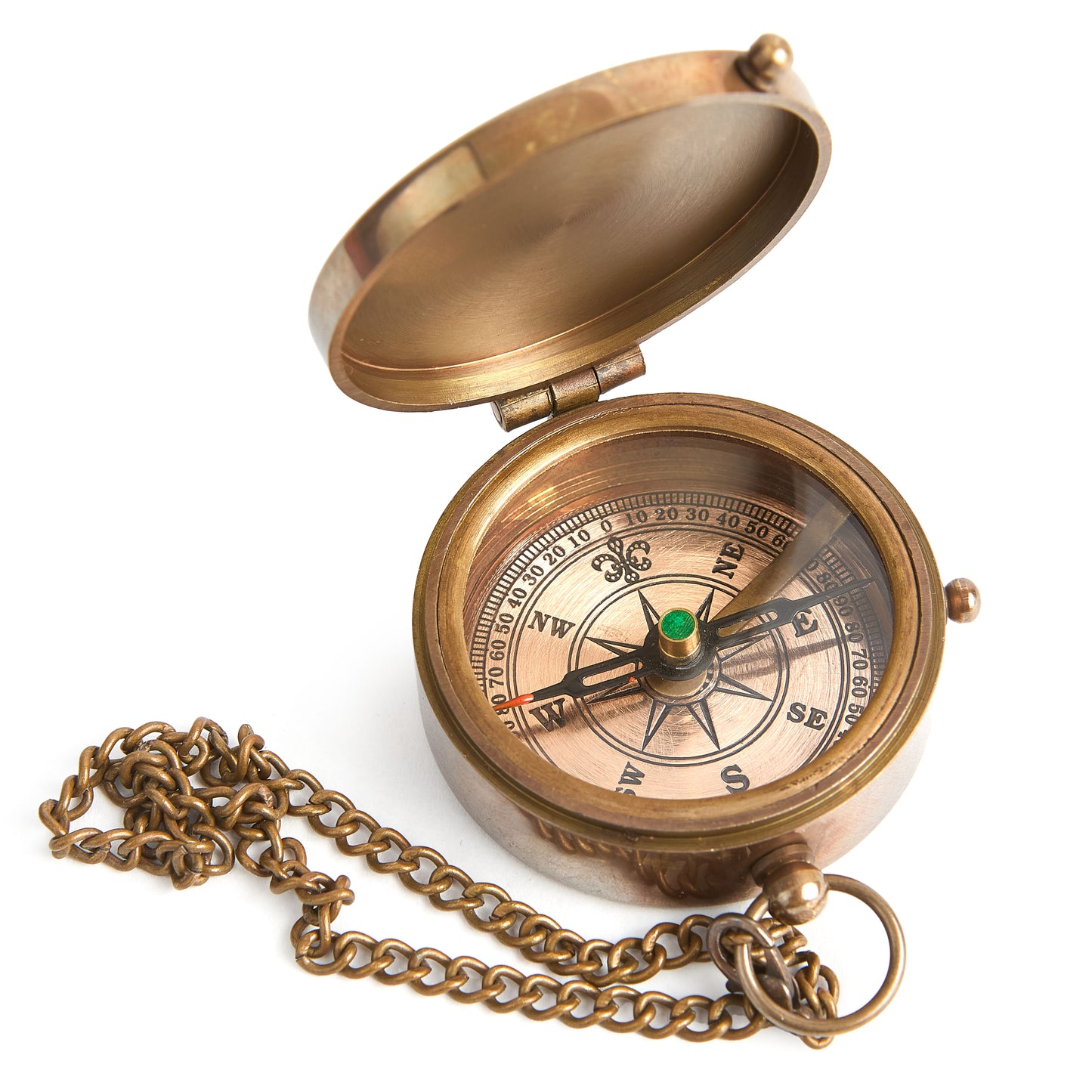 Pocket Vintage Compass with Leather Pouch.