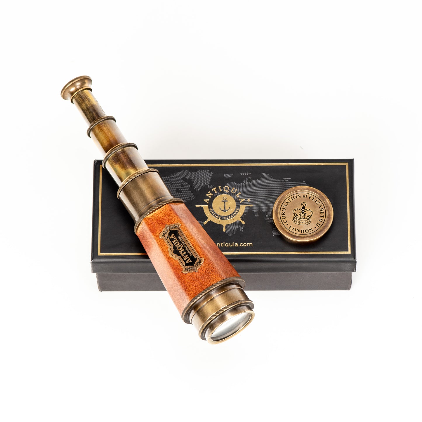 Vintage Brass Powerful Hexagonal Telescope with Gift Box