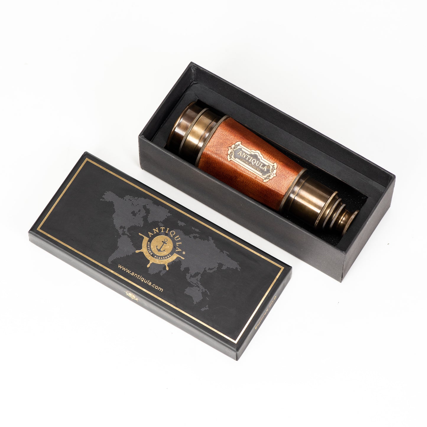 Vintage Brass Powerful Hexagonal Telescope with Gift Box