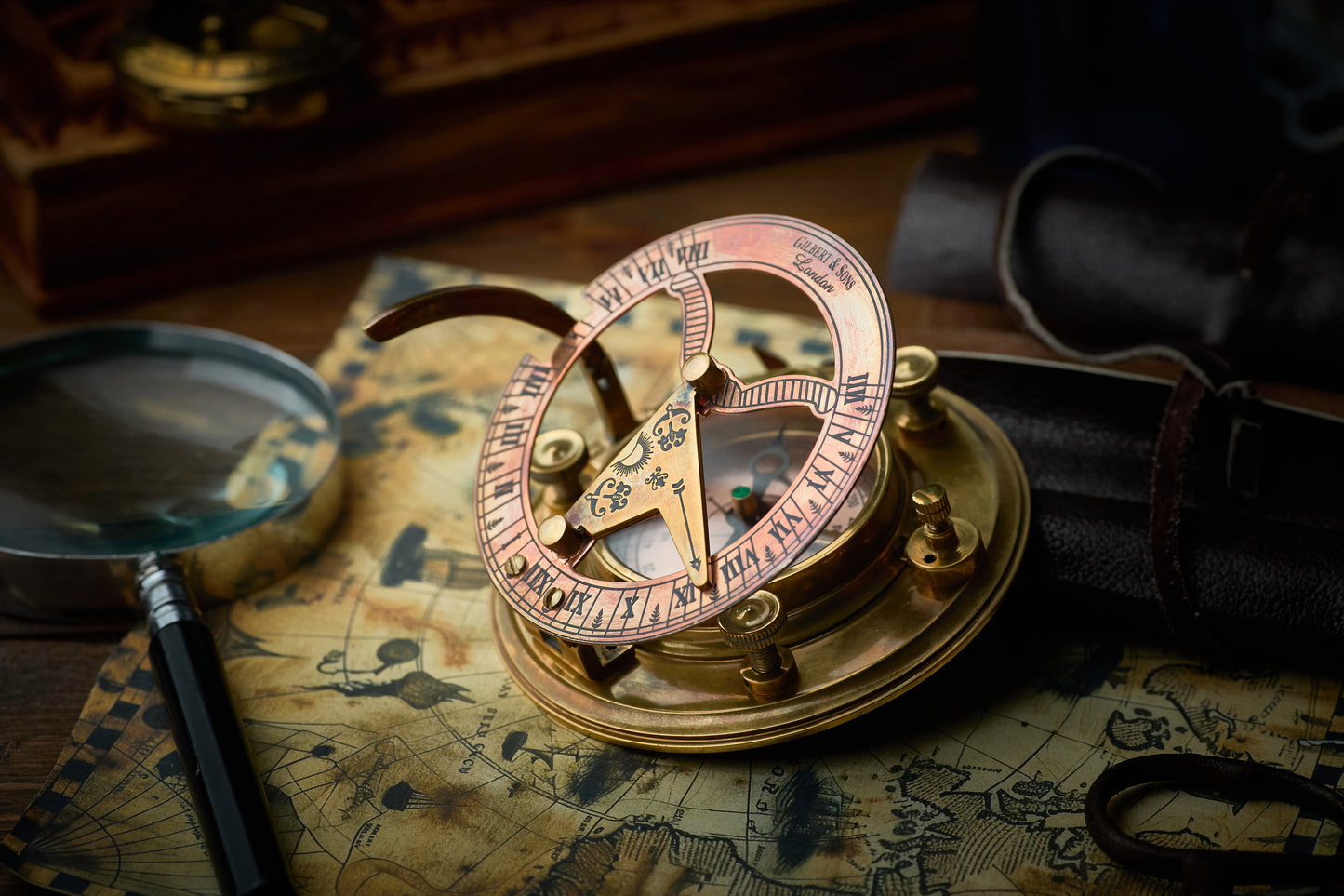 Sundial Compass In Gift Box, Perfect Anniversary Gift for Him/Her
