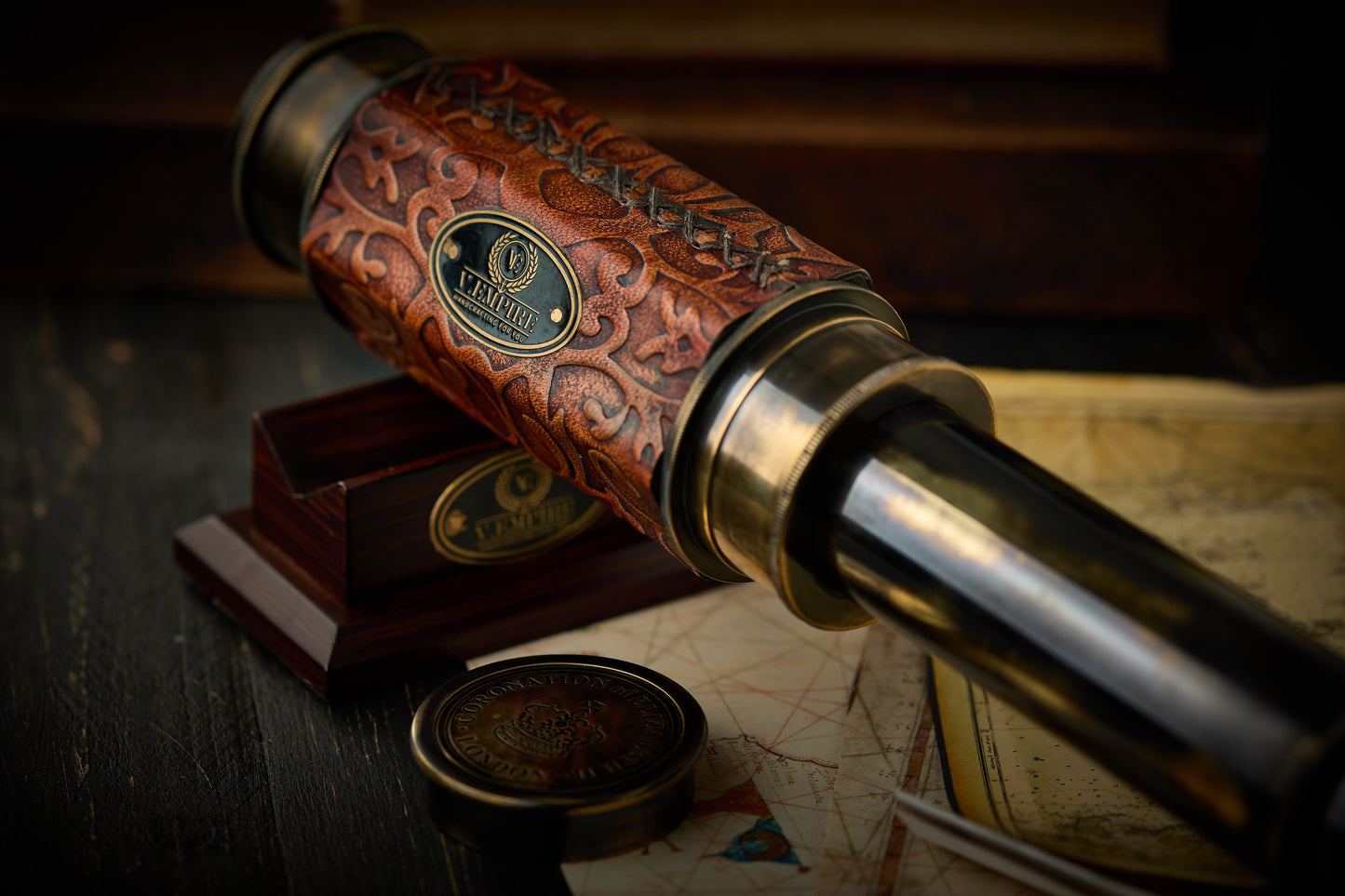 Handcrafted Sailor Telescope with Stand, Perfect for Home Decor