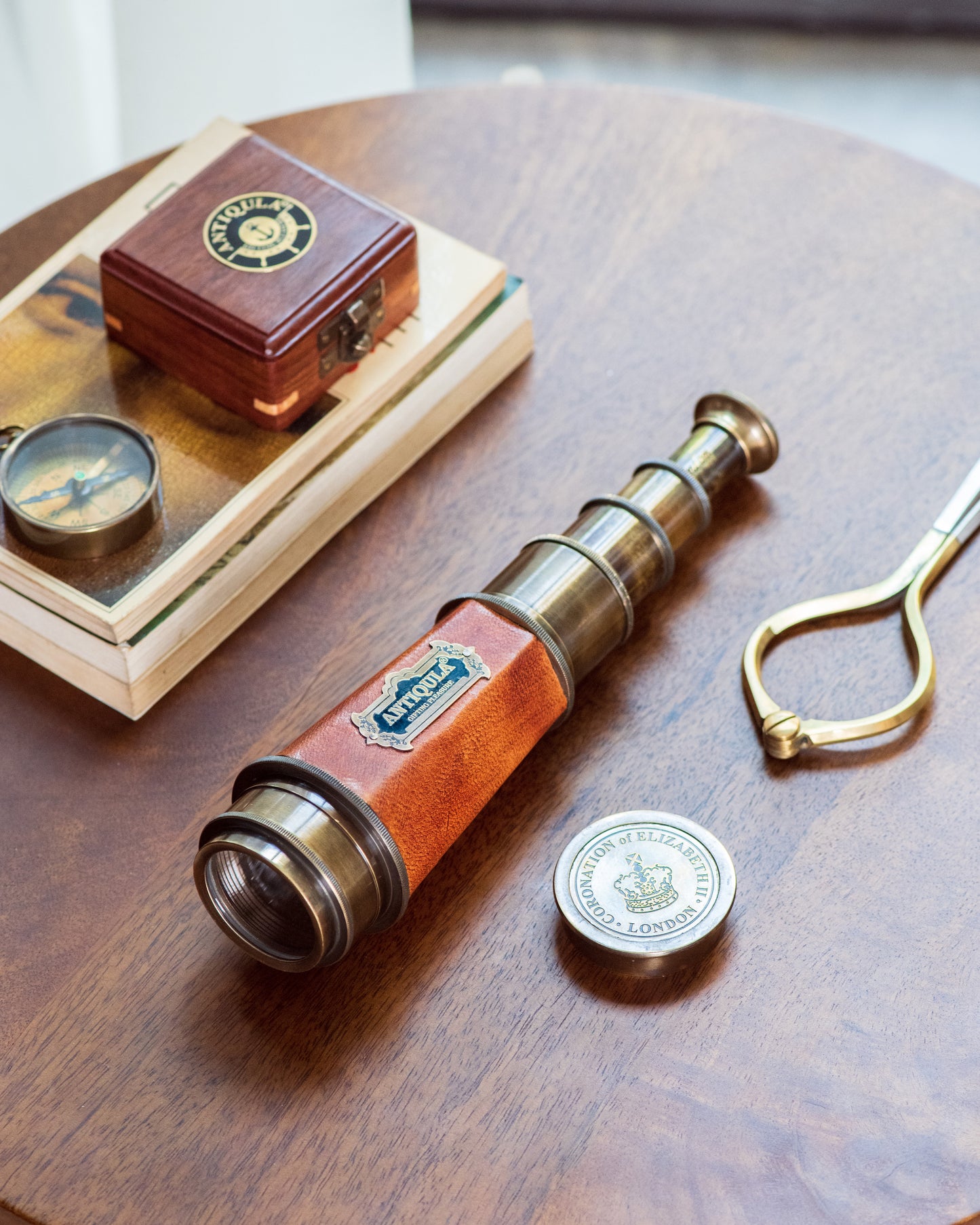 Vintage Brass Powerful Hexagonal Telescope with Gift Box