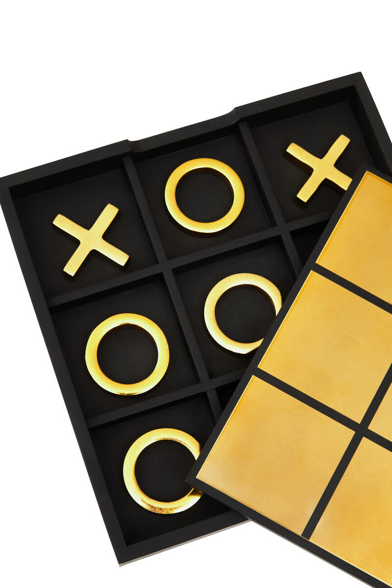 Churchill Games Black And Gold Aluminium Noughts and Crosses