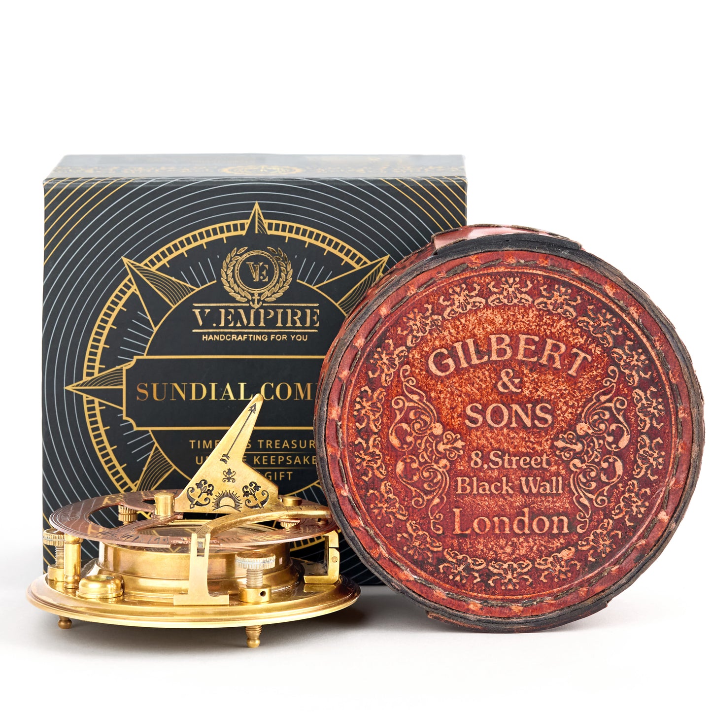 Sundial Compass In Gift Box, Perfect Anniversary Gift for Him/Her