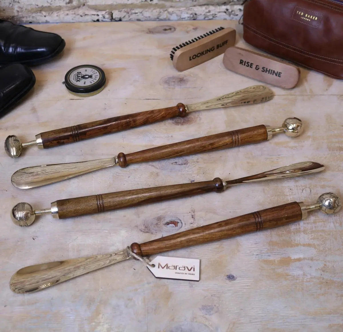Kalanka Long Shoe Horn Wooden Brass Sports Ball Top 46cm