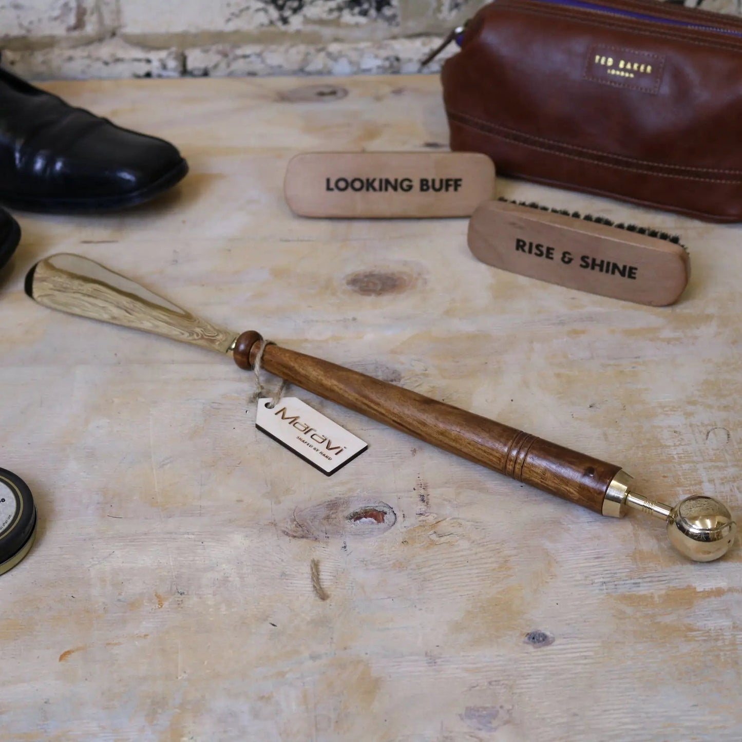 Kalanka Long Shoe Horn Wooden Brass Sports Ball Top 46cm